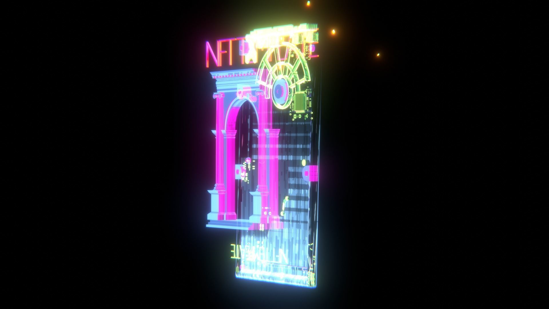 Collectible Holographic Flash Card - NFT Template 3D model_3