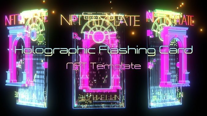Collectible Holographic Flash Card - NFT Template 3D model