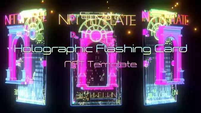 Collectible Holographic Flash Card - NFT Template 3D model