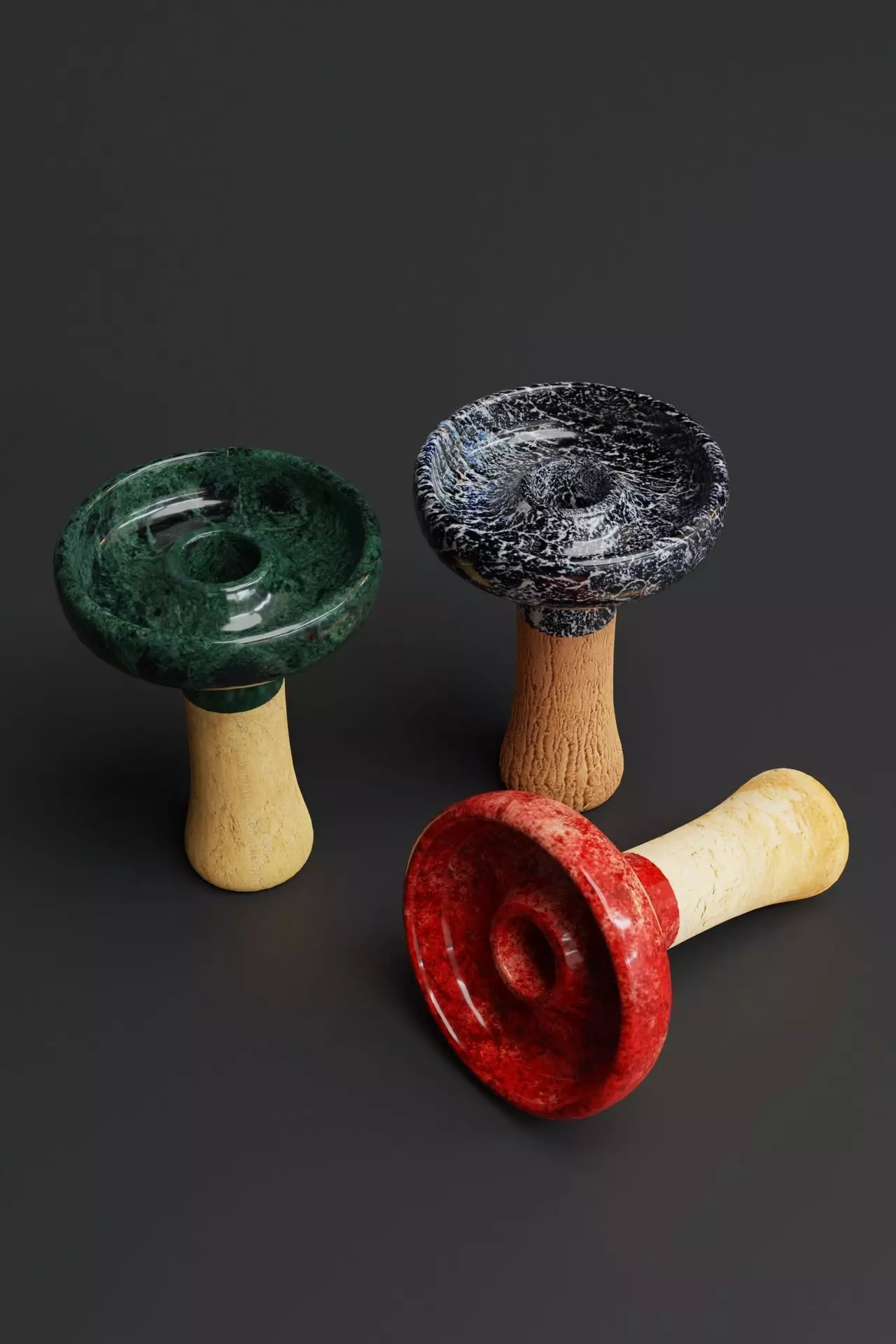 Hookah bowls Lex Cloud clay with glaze 3D model