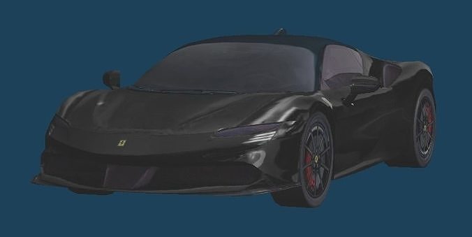 Ferrari sf90 stradale 2020 Low-poly 3D model