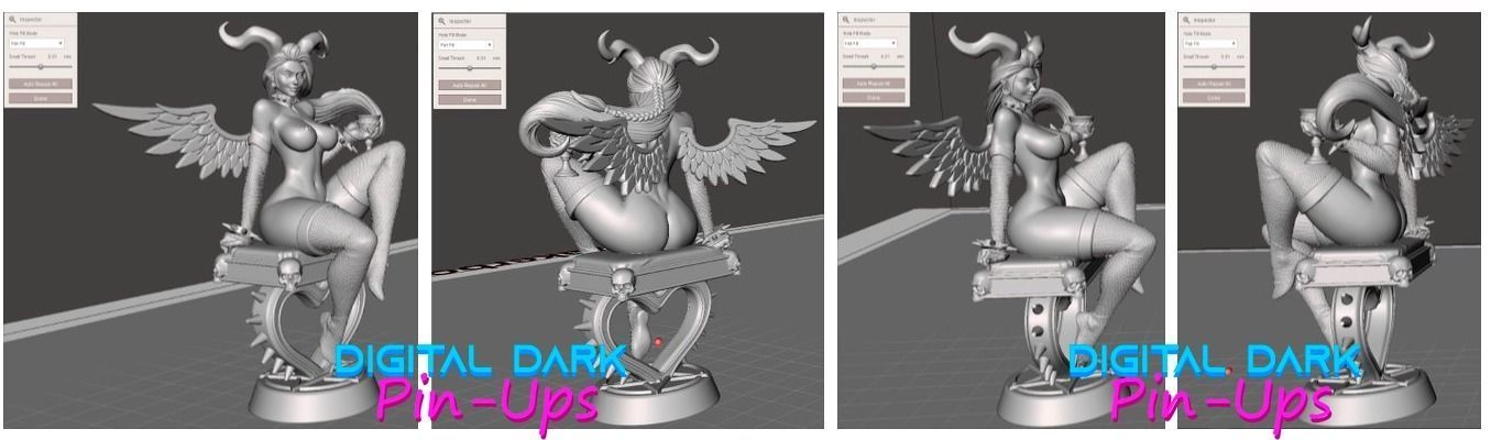 Succubus with NSFW version and Miniature NSFW 38mm 3D print model_10