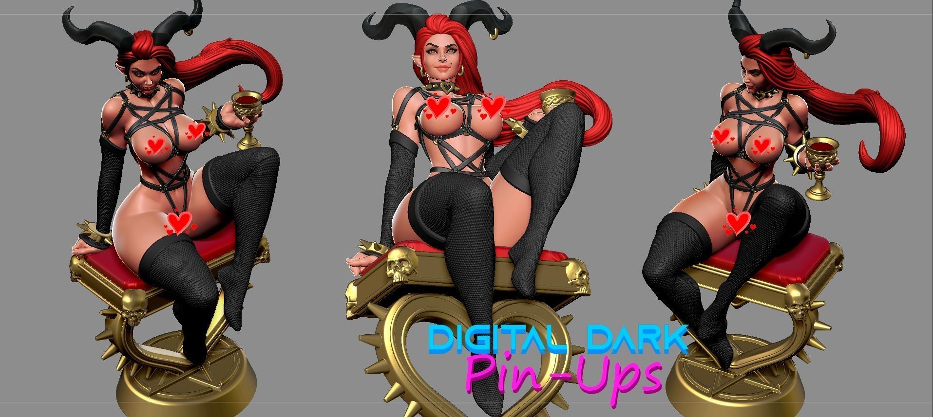 Succubus with NSFW version and Miniature NSFW 38mm 3D print model_5
