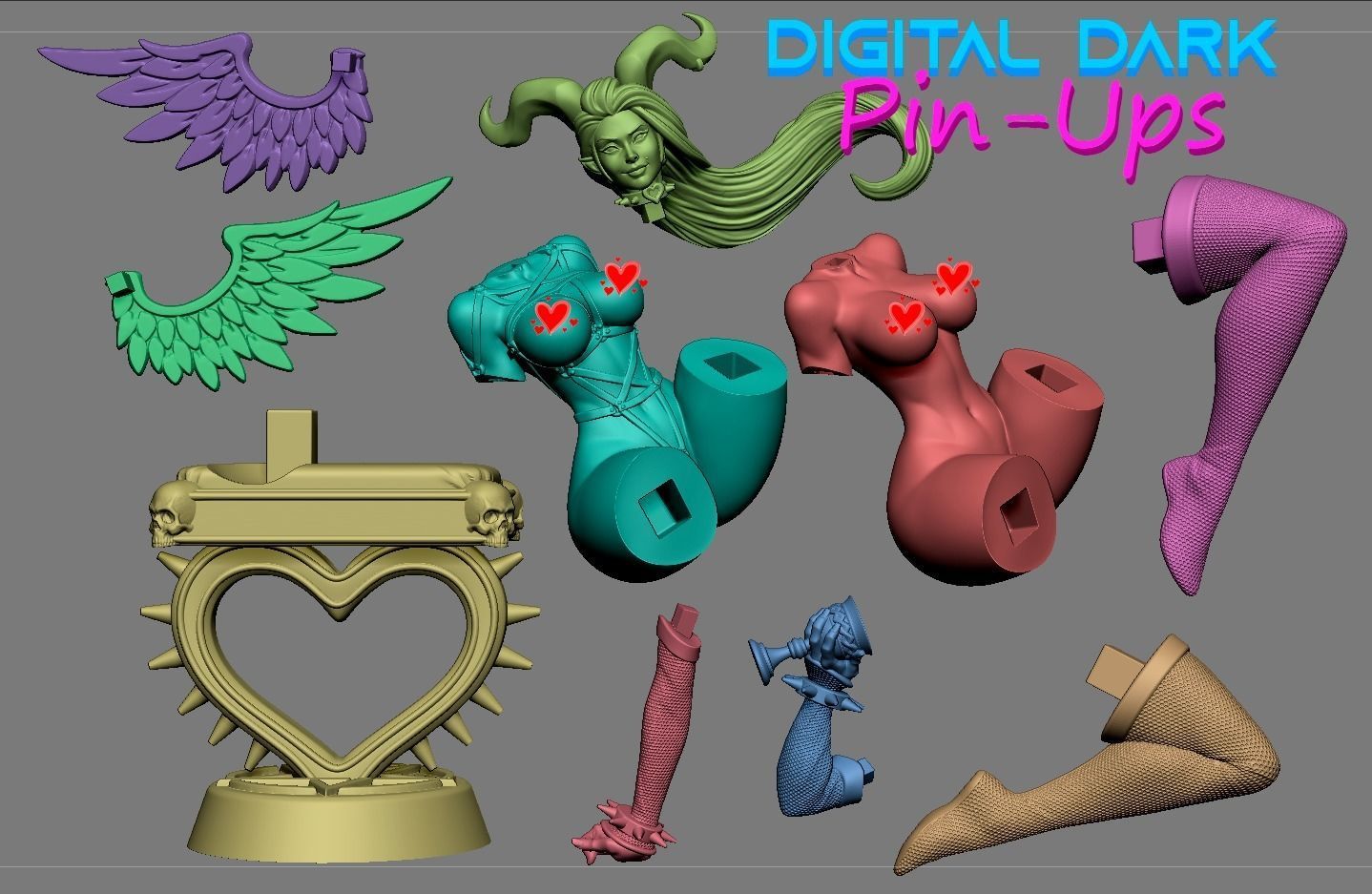 Succubus with NSFW version and Miniature NSFW 38mm 3D print model_9