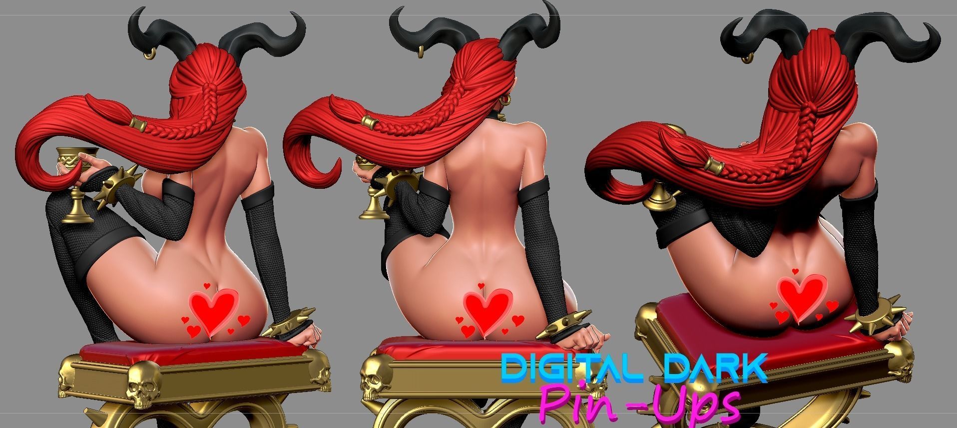 Succubus with NSFW version and Miniature NSFW 38mm 3D print model_4