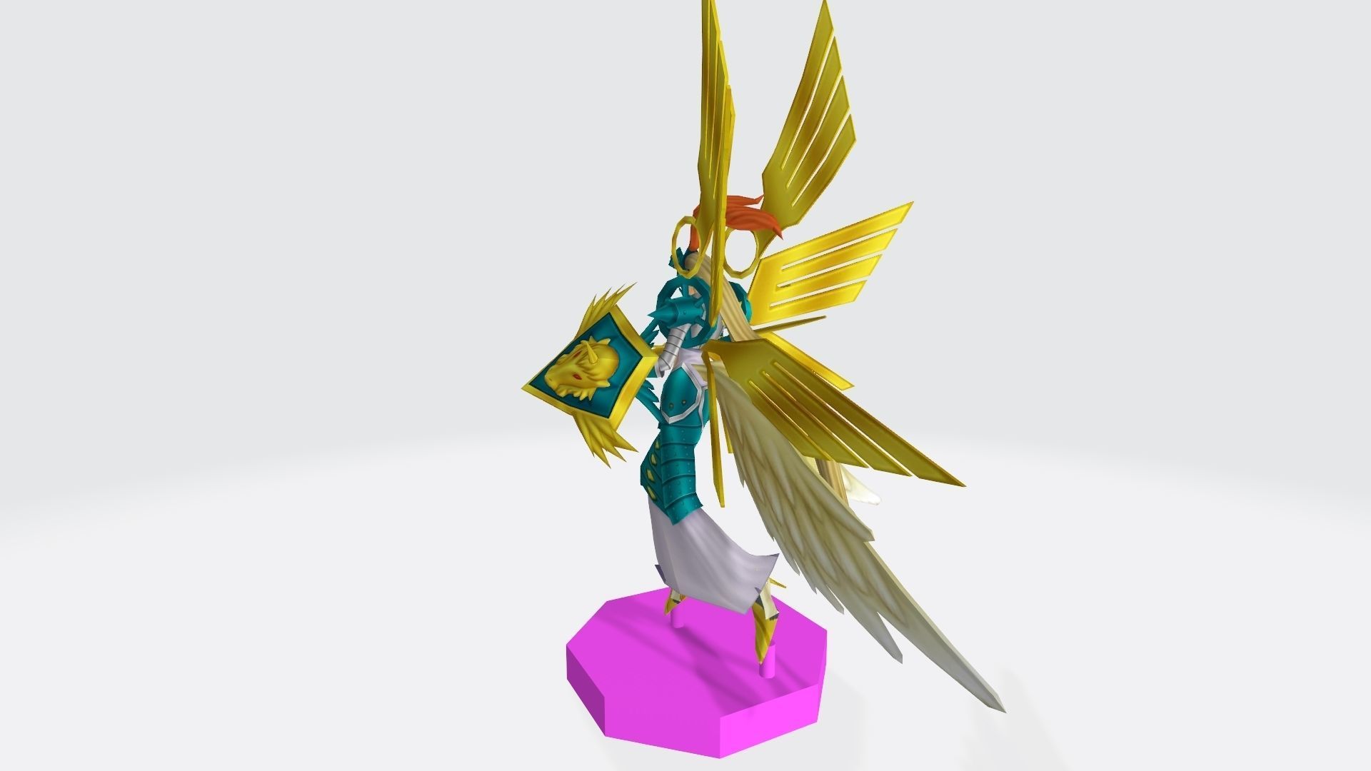 Ophanimon character with wings 3D print model_2