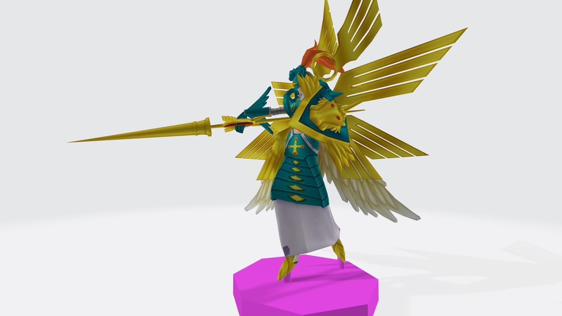 Ophanimon character with wings 3D print model_1