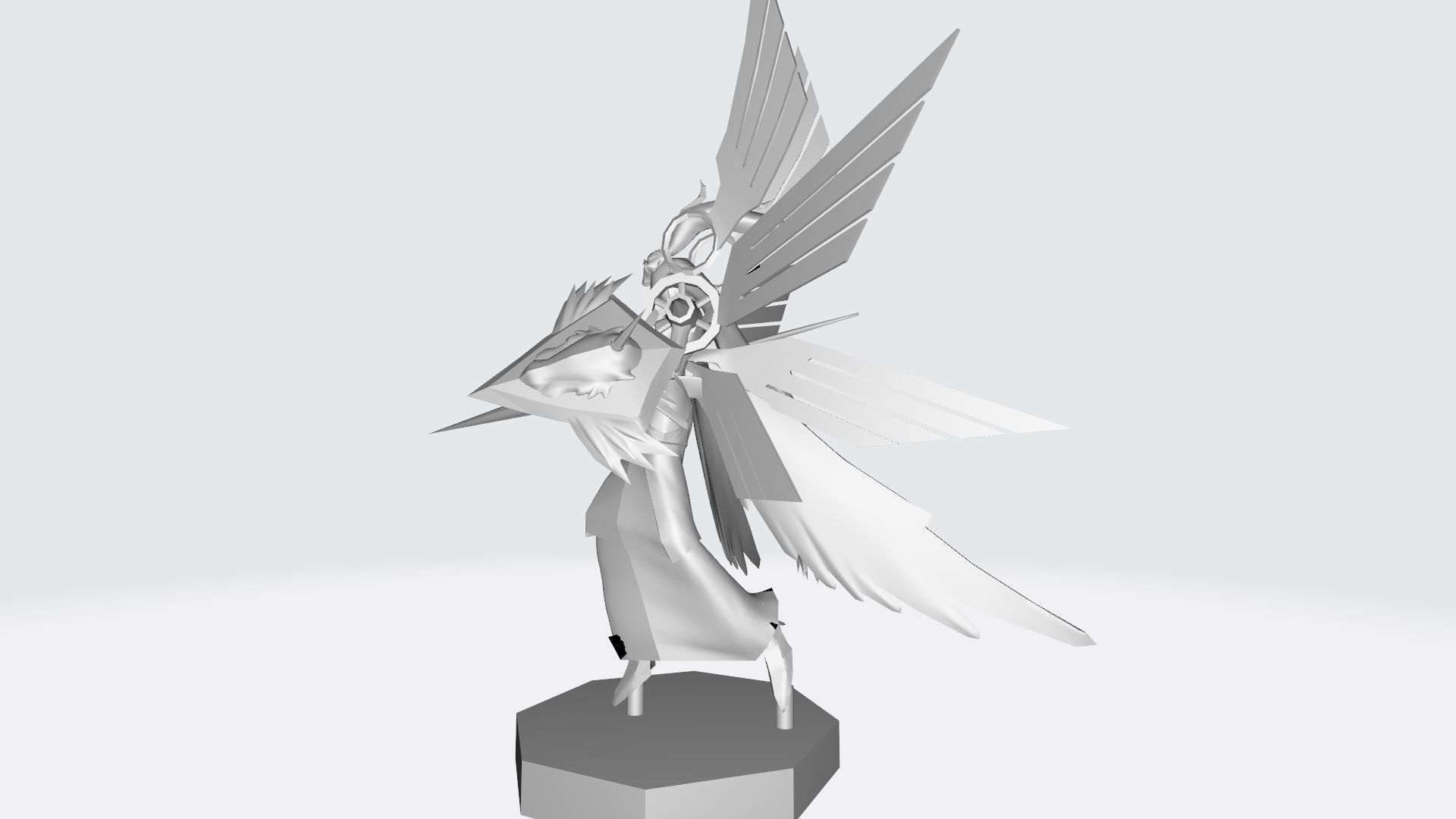 Ophanimon character with wings 3D print model_10