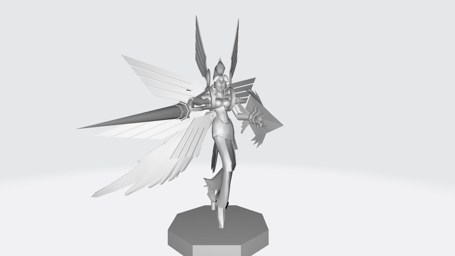 Ophanimon character with wings 3D print model_7