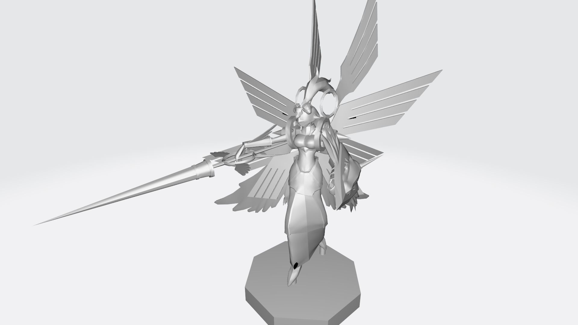 Ophanimon character with wings 3D print model_11