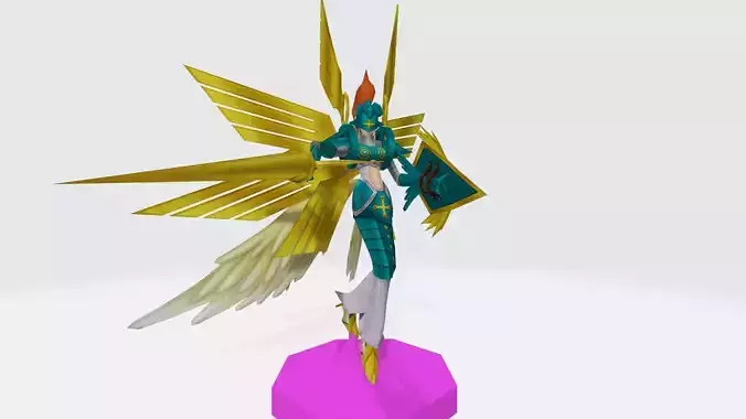 Ophanimon character with wings