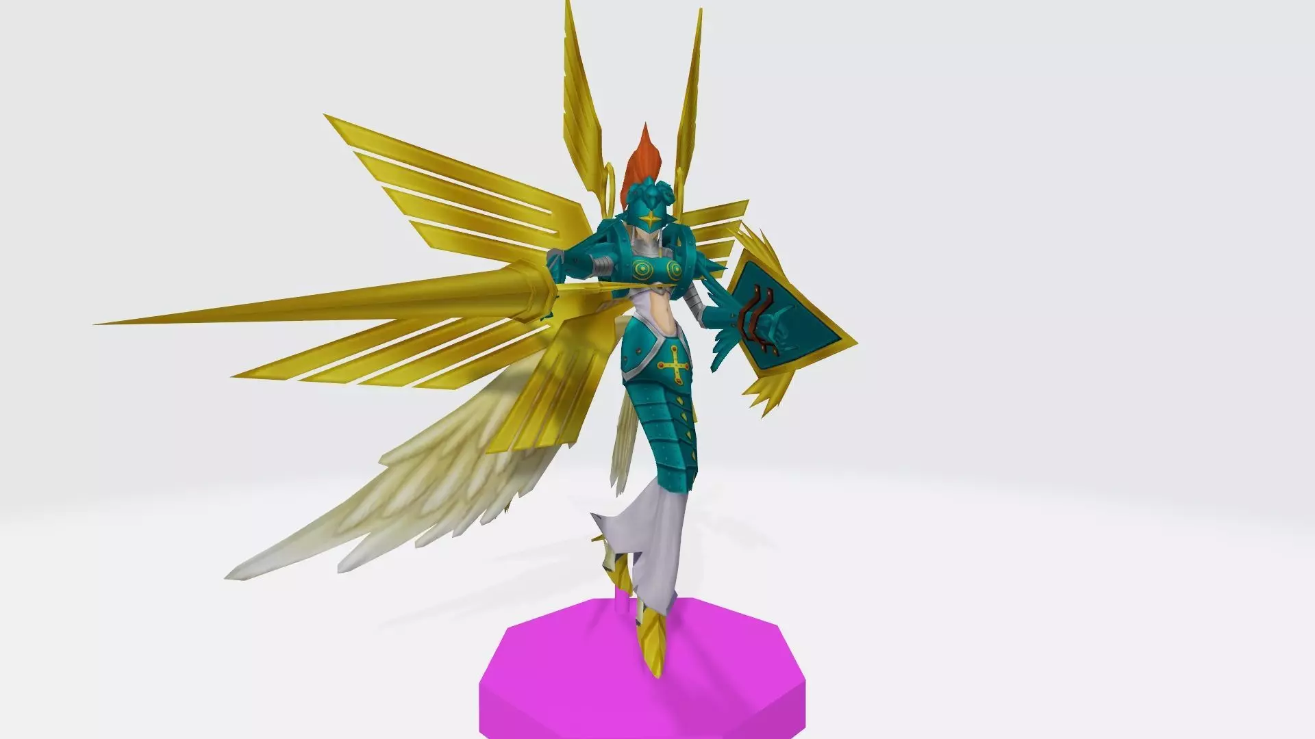 Ophanimon character with wings 3D print model_0
