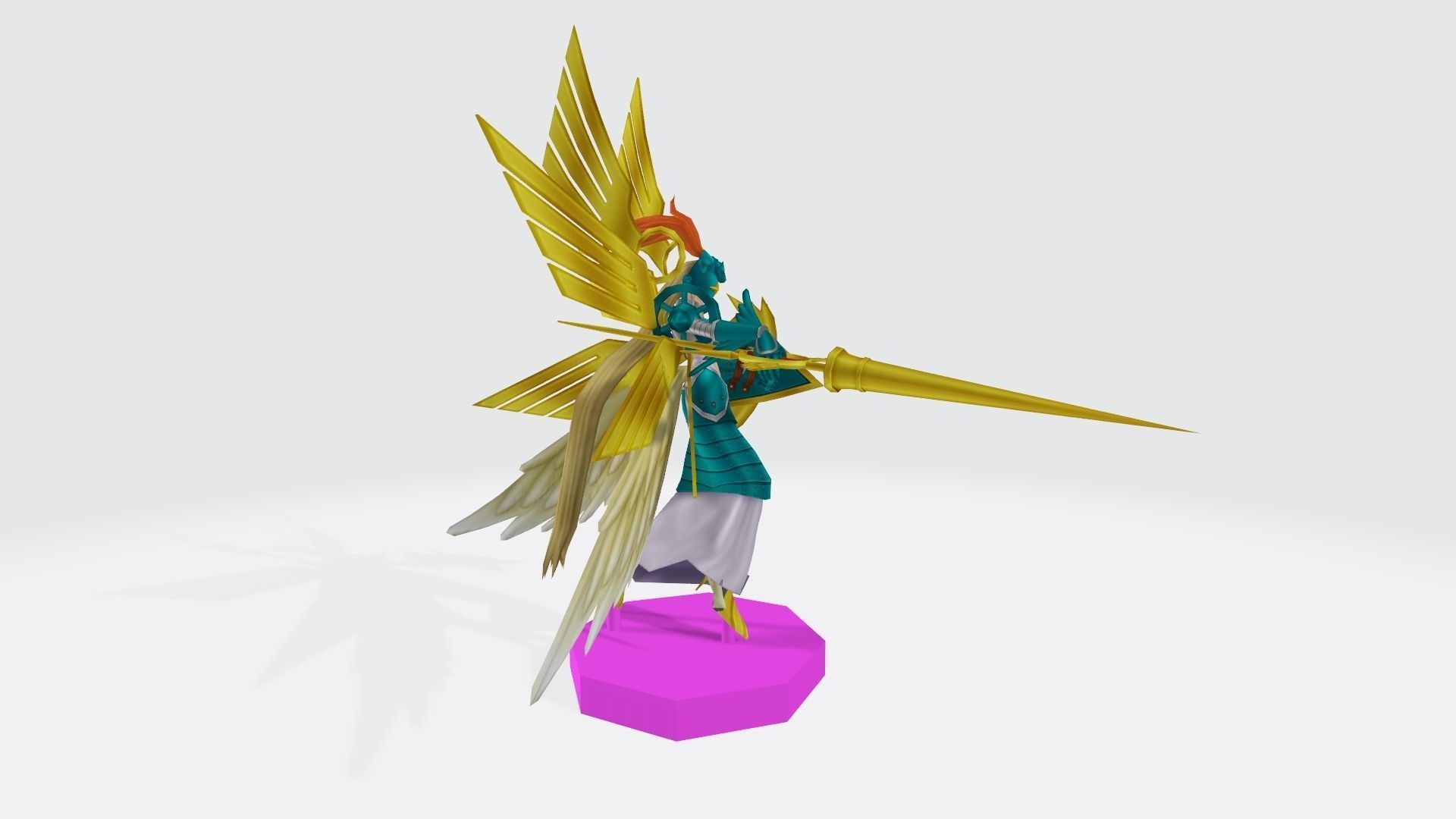 Ophanimon character with wings 3D print model_4