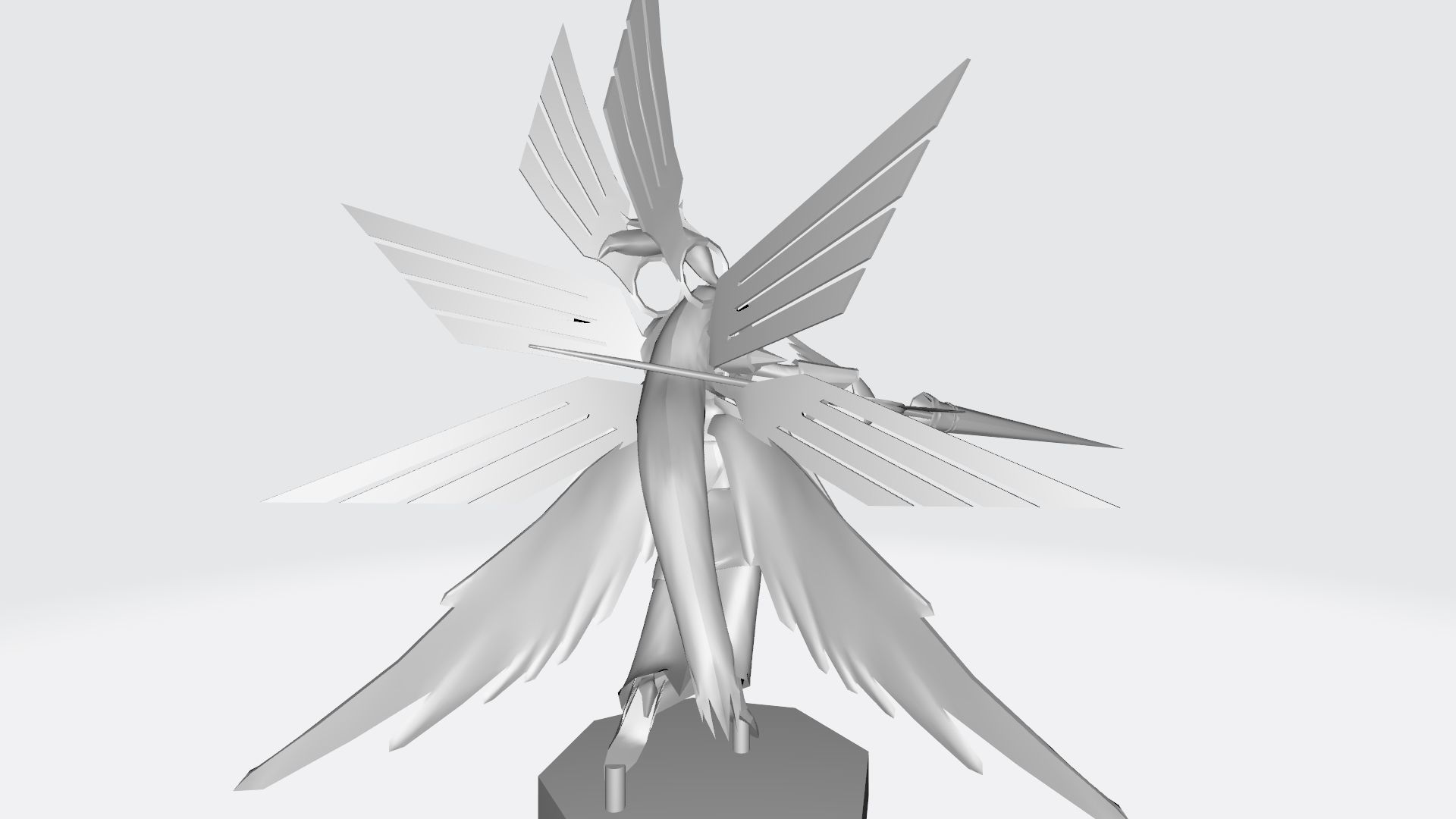 Ophanimon character with wings 3D print model_9