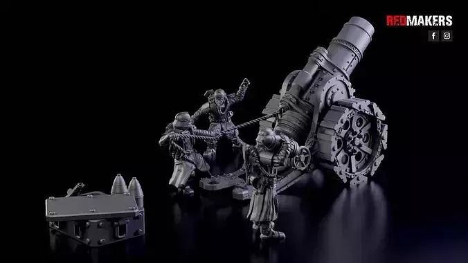 Heavy Mortar - Artillery of the Imperial Force 3D print model 3
