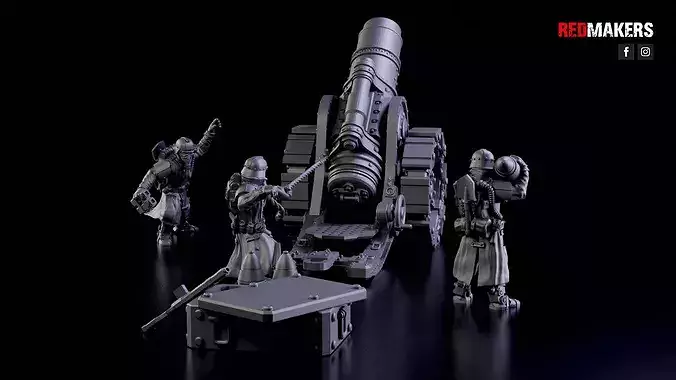 Heavy Mortar - Artillery of the Imperial Force 3D print model 5