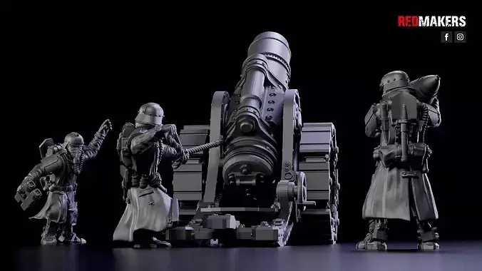 Heavy Mortar - Artillery of the Imperial Force 3D print model 6