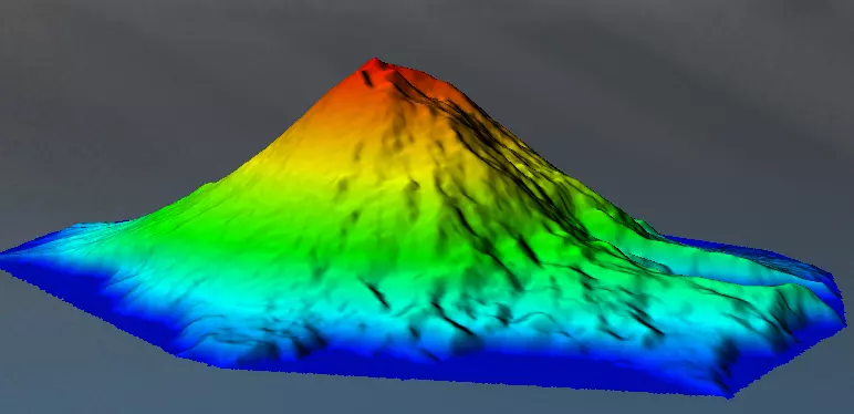 Segula island Alaska high resolution Elevation 3D print and Low-poly 3D model
