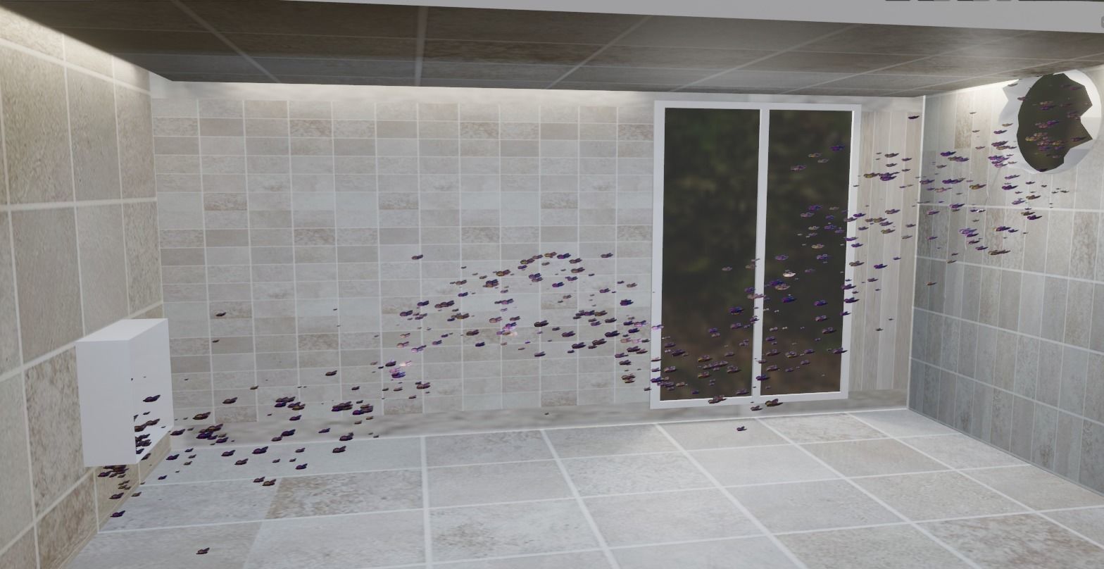 Butterflies bathroom in woods Low-poly 3D model_10
