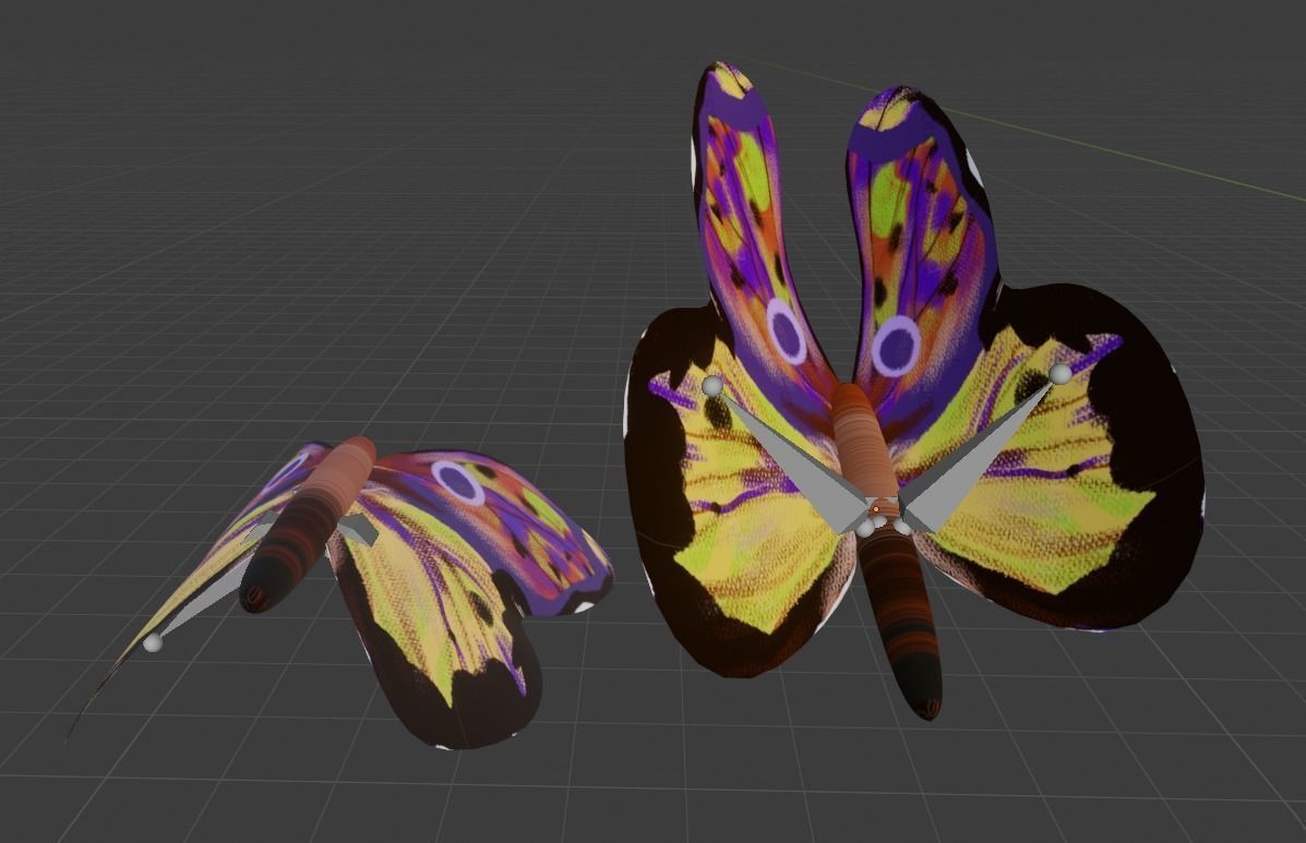 Butterflies bathroom in woods Low-poly 3D model_3