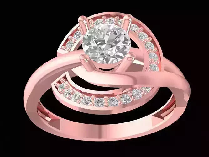 Elegant Spiral Diamond Engagement Ring for Women 2531