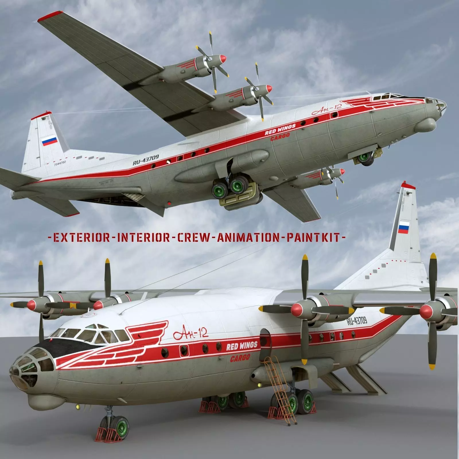 Antonov An-12B conversion 3D model_0