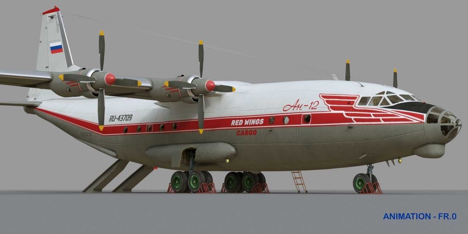Antonov An-12B conversion 3D model_2