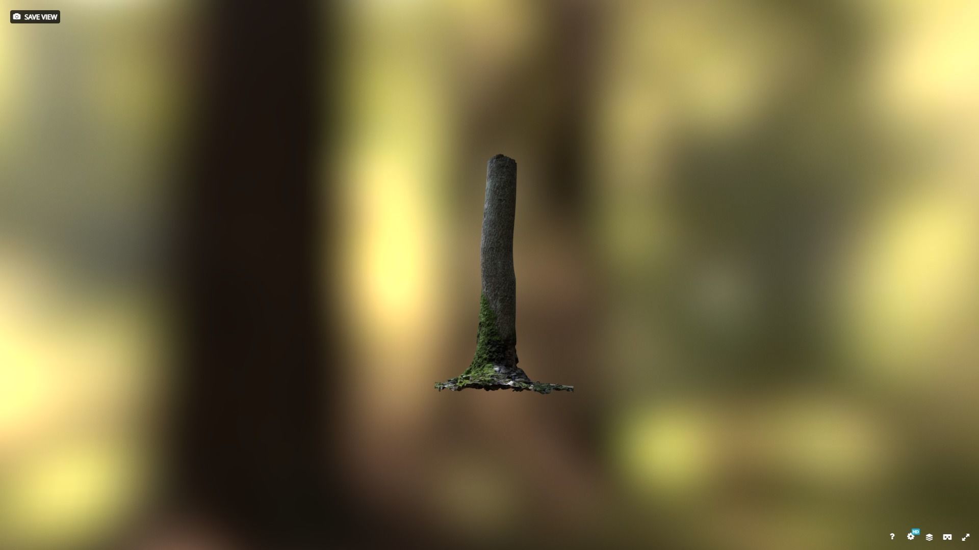 Mossy tree trunk 3D model_4