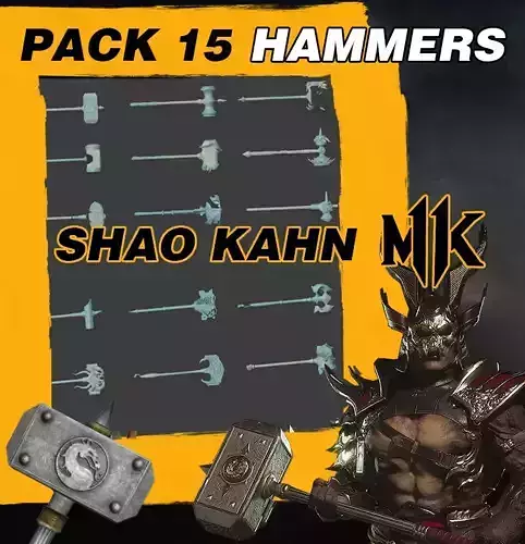 Pack with 15 Hammers of Shao Kahn Mk11 - 3D print model