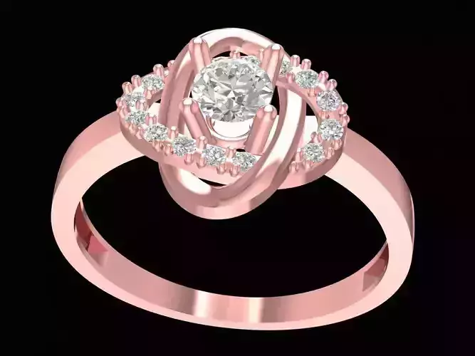 Twisted Halo Diamond Engagement Ring for Women 2532
