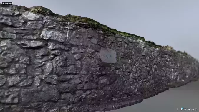 Long medieval stone wall