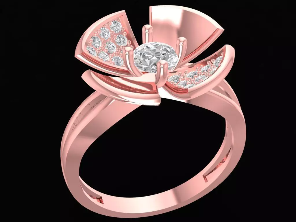 Elegant Bow Diamond Ring for Women 2533 3D print model