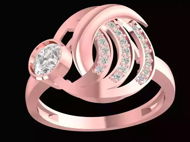 Modern Spiral Diamond Ring for Women 2534