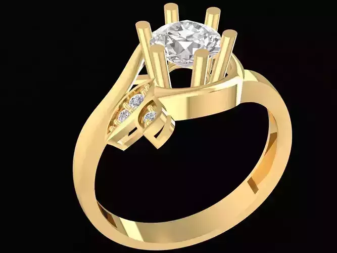 Elegant Leaf Diamond Women Ring 2535