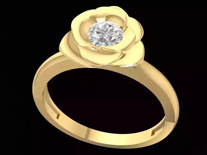 Rose Flower Diamond Ring 3D Model for Jewelry Design 2536 3D print model