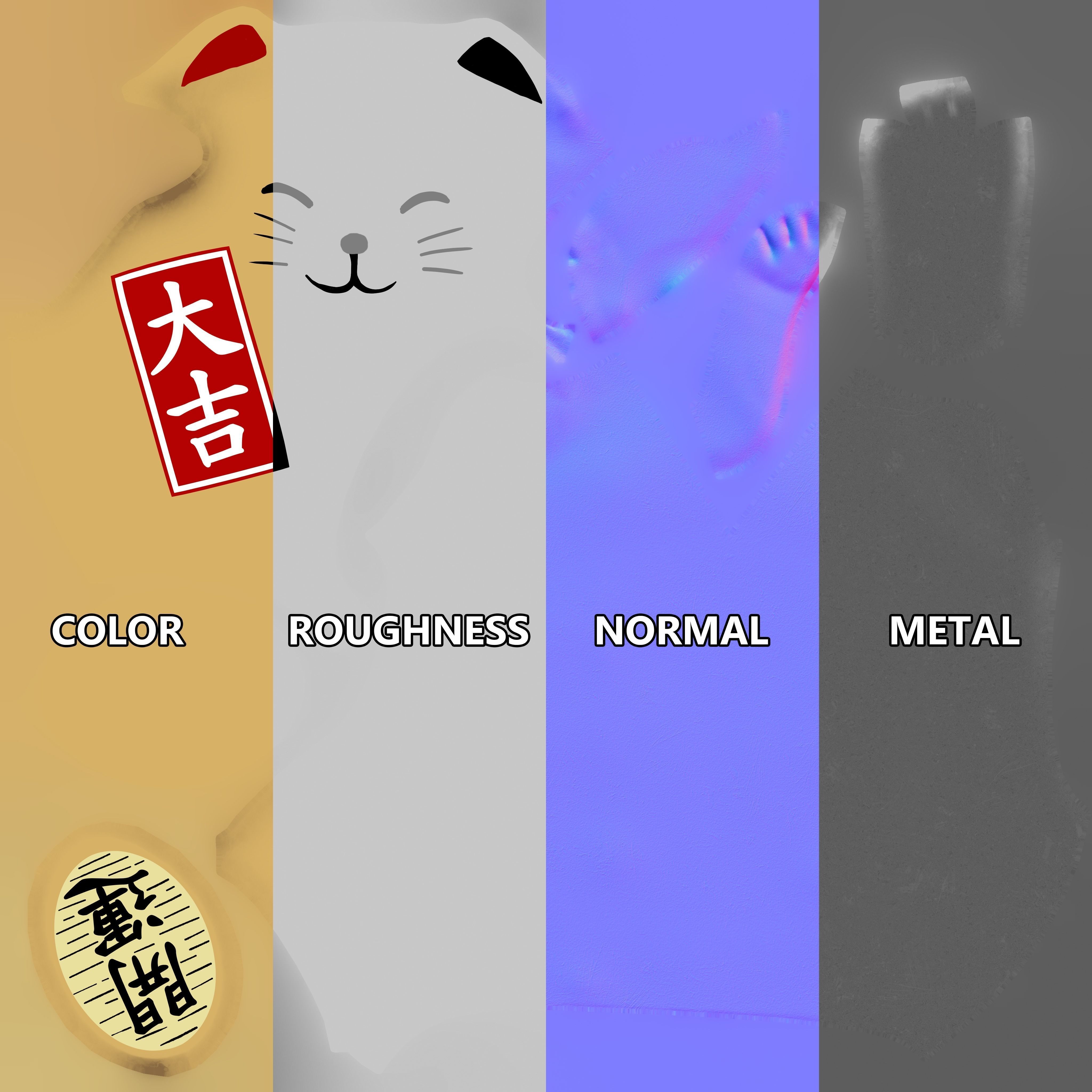 Japanese dolls and fortune cats collection 3D model_11