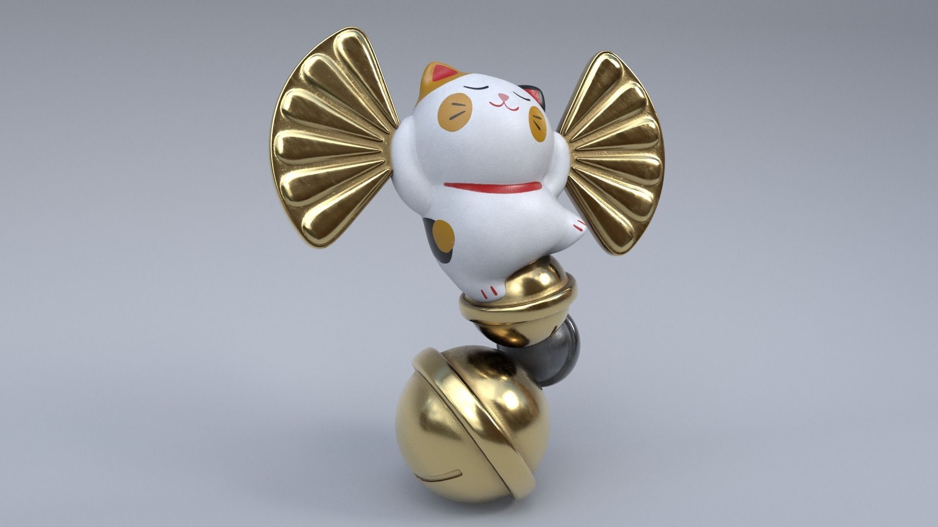 Japanese dolls and fortune cats collection 3D model_18