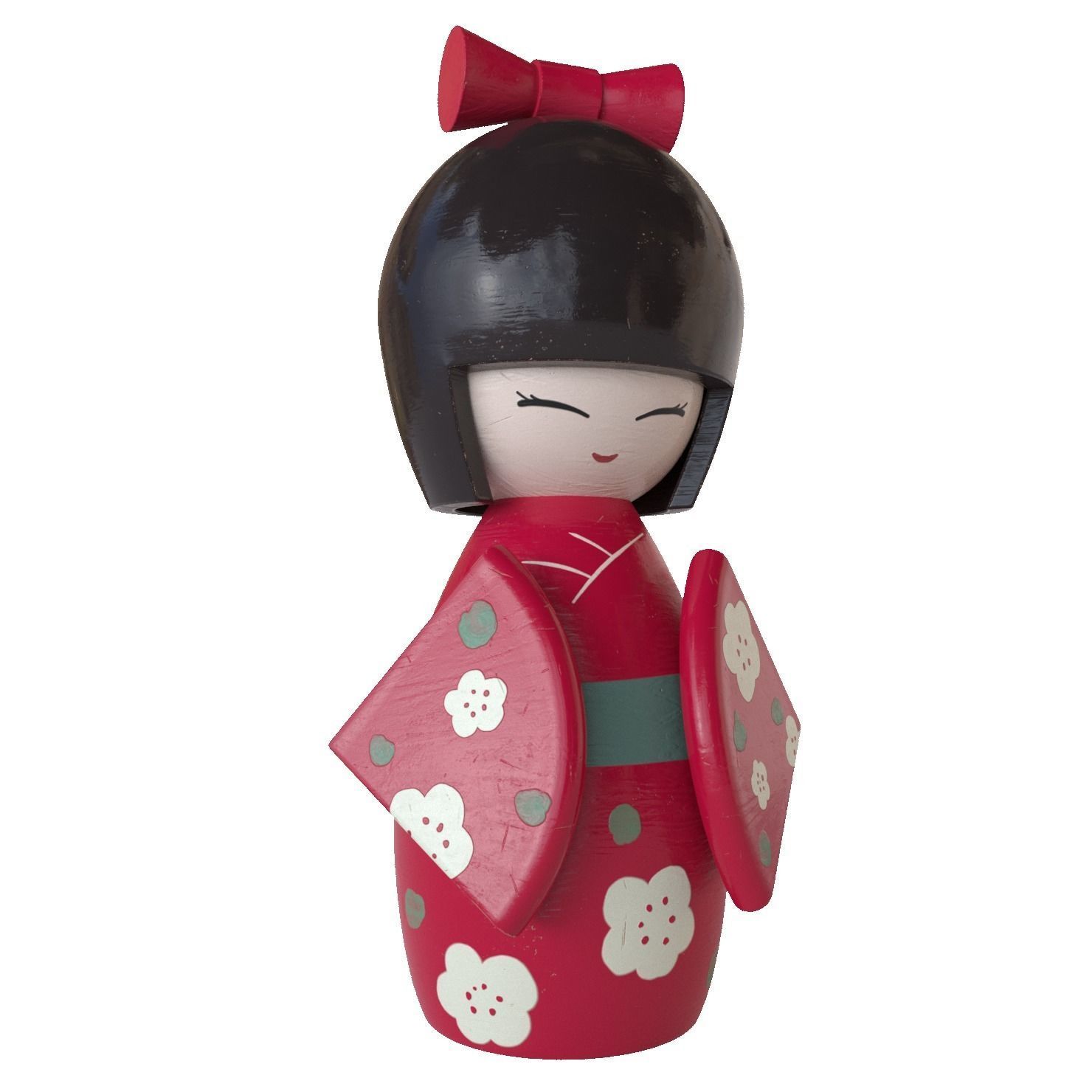 Japanese dolls and fortune cats collection 3D model_2