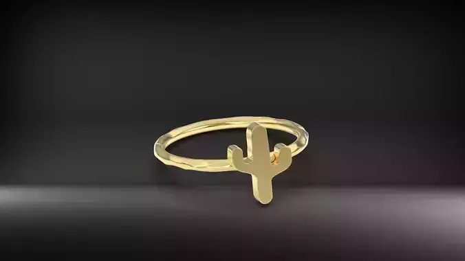 cactus hummer silver ring 