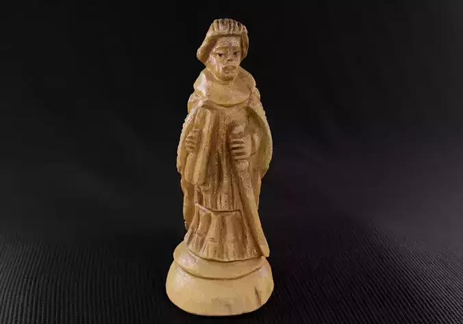 Wood Chess Pawn Handmade - Chessboard A - White Bishop 01 -  Low-poly 3D model