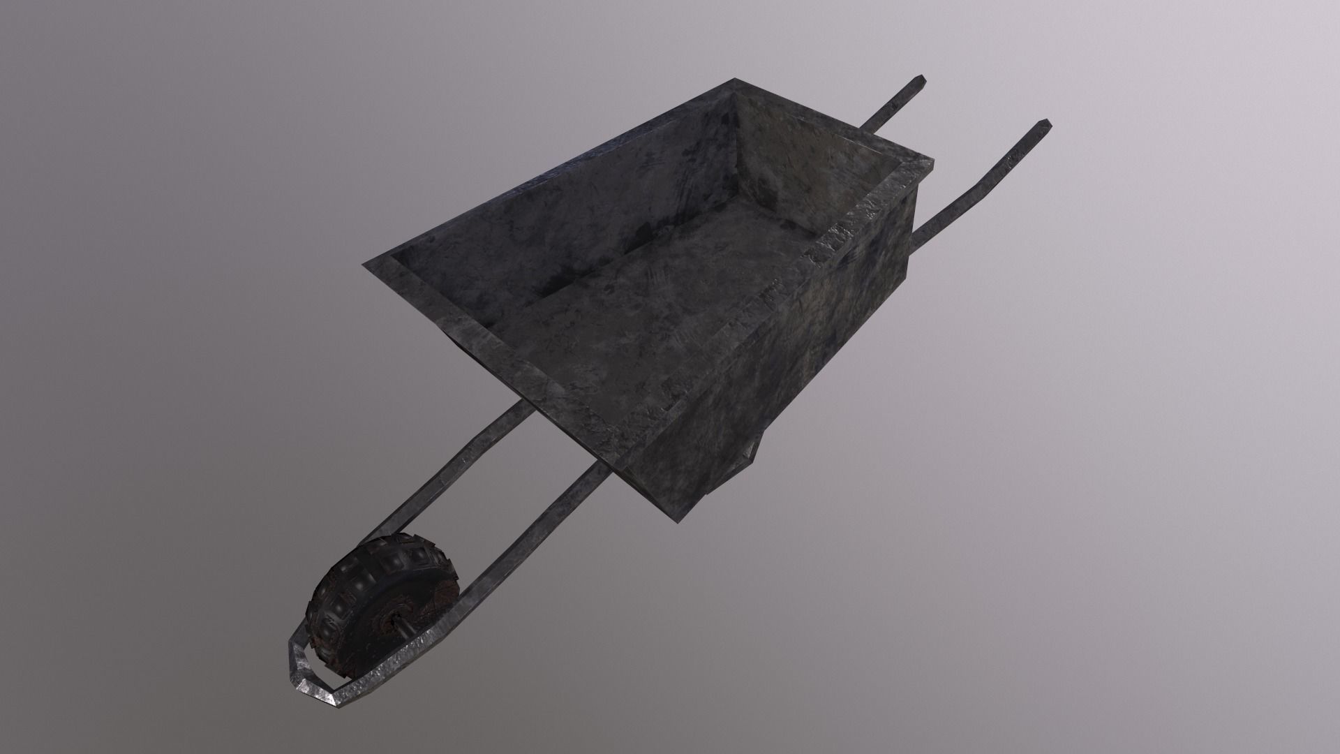 Old Wheelbarrow - Game Ready - Low Poly PBR 3D Model  Low-poly 3D model_2