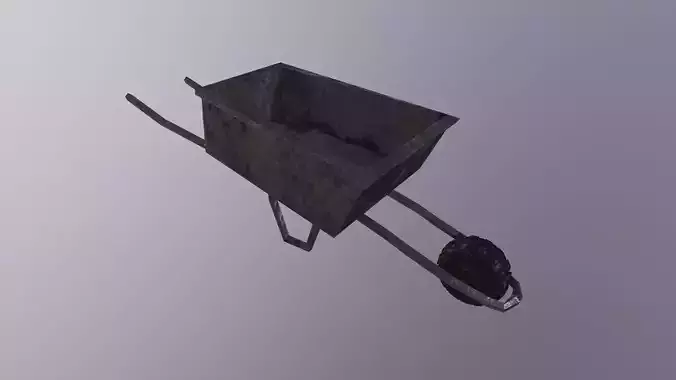 Old Wheelbarrow - Game Ready - Low Poly PBR 3D Model 