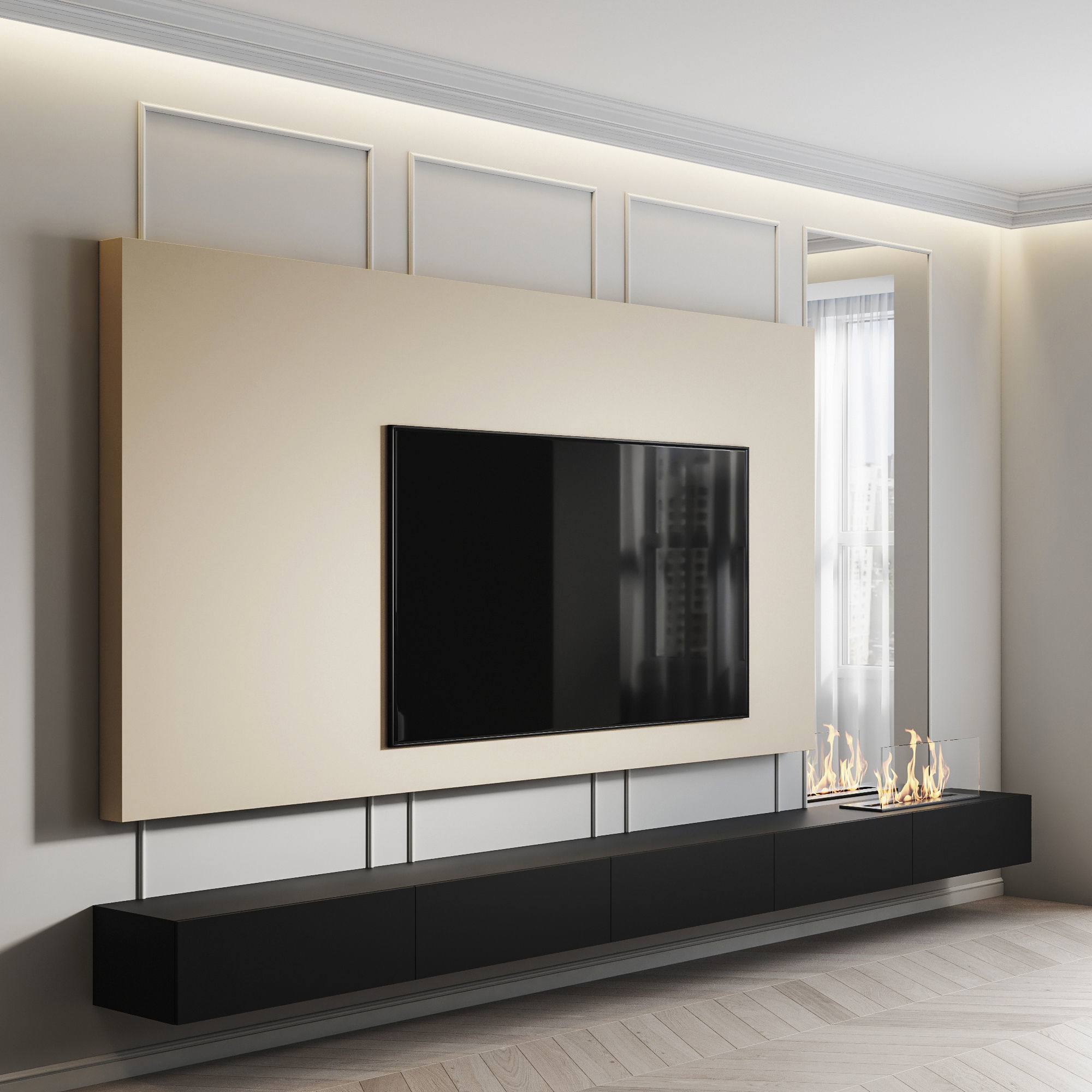WALL TV SET 3 3D model_1