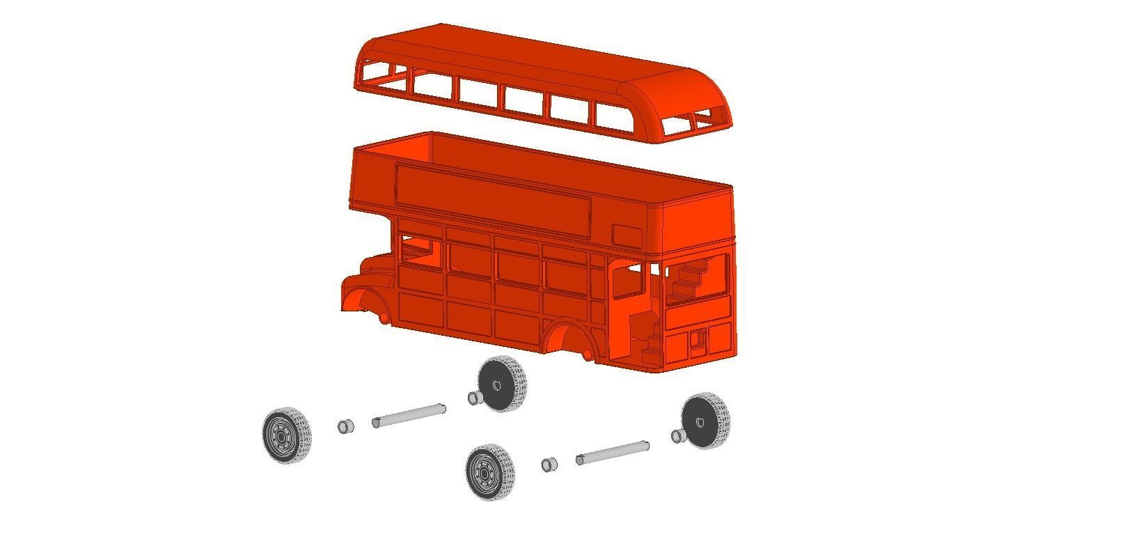 London bus 1 to 43 scale 3D print model_11