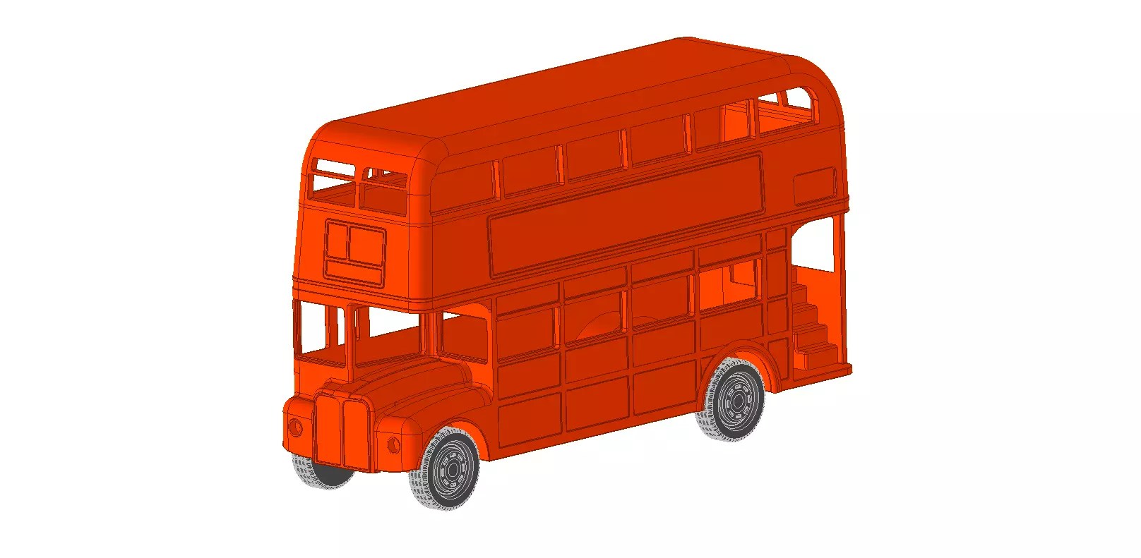 London bus 1 to 43 scale 3D print model_0