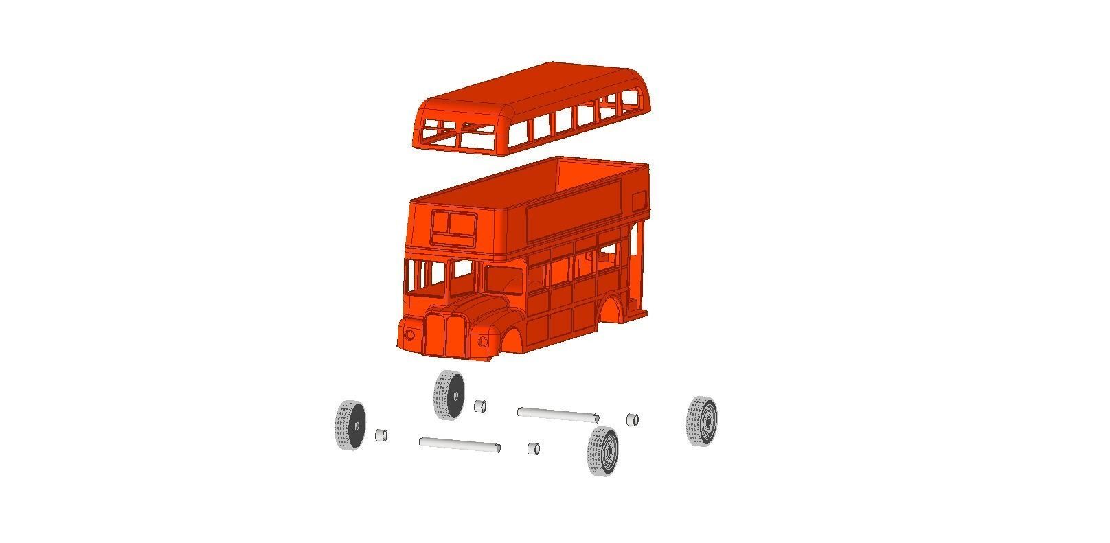 London bus 1 to 43 scale 3D print model_10