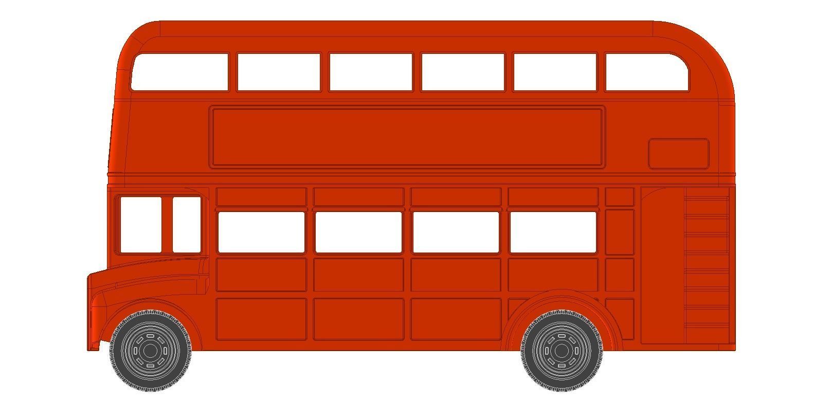 London bus 1 to 43 scale 3D print model_8