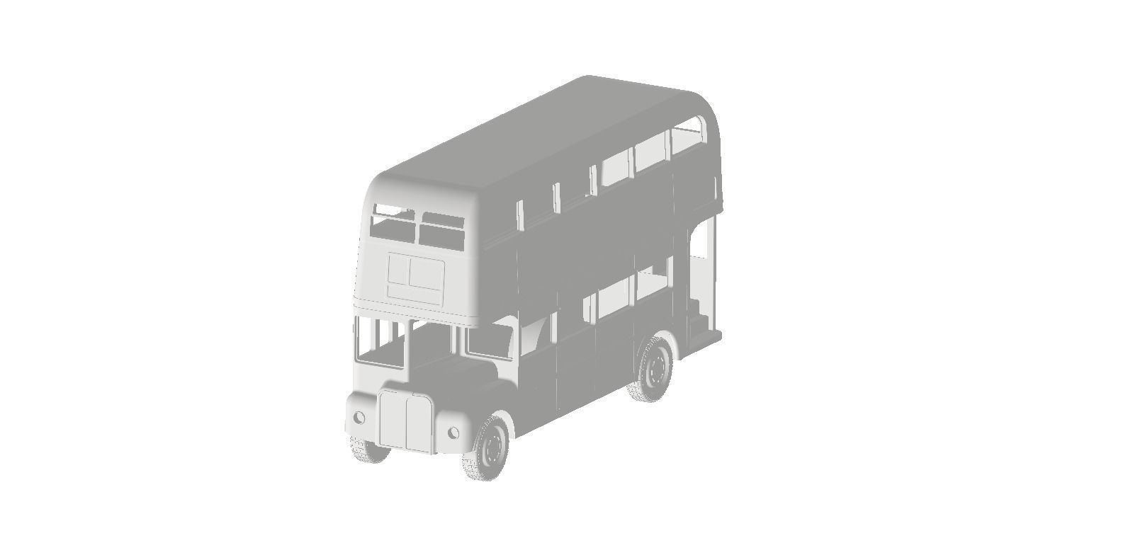 London bus 1 to 43 scale 3D print model_3