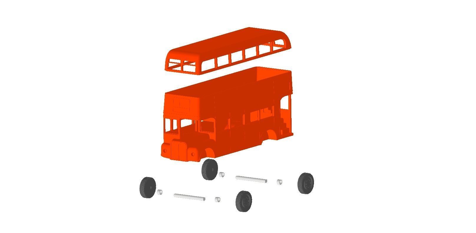 London bus 1 to 43 scale 3D print model_14