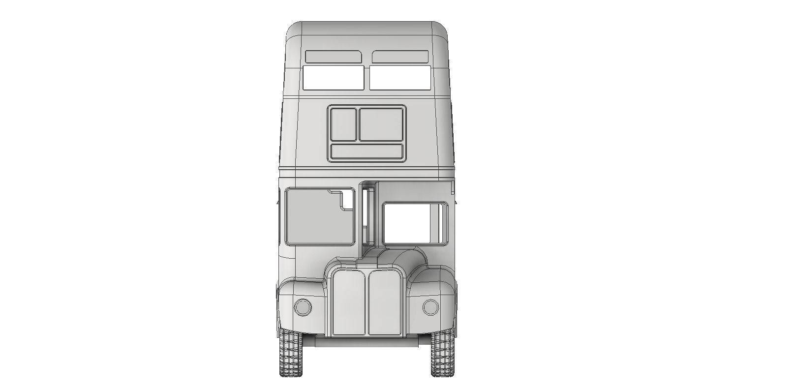 London bus 1 to 43 scale 3D print model_4